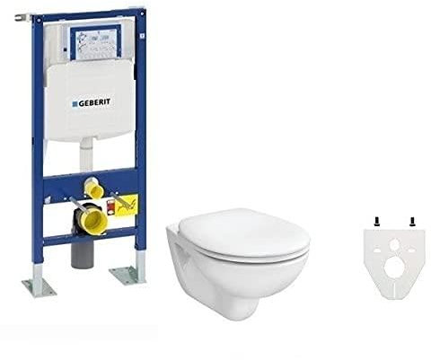 Pack WC suspendu Geberit autoportant - Abattant standard, Sigma20 blanc/chromé brillant