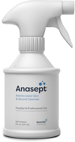 Anasept-Antimicrobial Skin and Wound Cleanser, 8 oz. Bottle with Trigger Sprayer, Wound Spray, Sterile Rinse, Healing