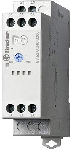 Finder 83 Zeitrelais, DIN-Hutschiene 24 to 240 V ac/dc 24V ac, 240 V ac, 0.05 to 180 s, 2 Kont. 1, 1-poliger Umschalter
