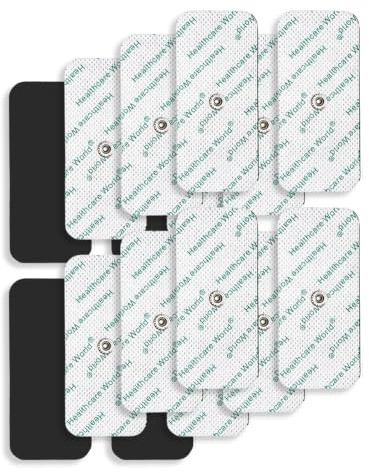 Healthcare World 9x5cm Große TENS Elektroden 3,5mm Push-Button (16er-Pack) – Stud, Selbstklebend, Wiederverwendbar, für Schmerzlinderung & Muskelregeneration, kompatibel mit Beurer & Sanitas