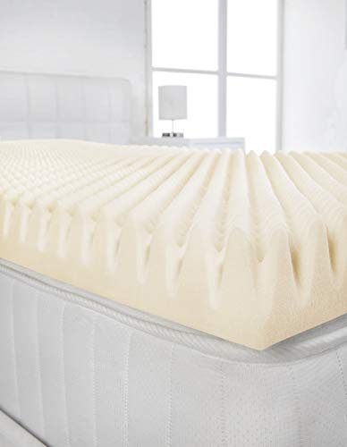 Littens 2 (50mm) Deep King Bed Size Visco Memory Foam Mattress Topper Profile, Egg Shell Crate Box, Orthopaedic, Support, Plain Relief (5ft, 152cm x 200cm)
