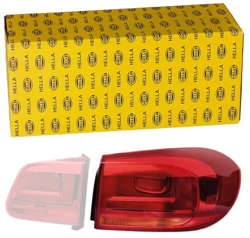 HELLA 2SD 010 738-091 Rückleuchte - rot/gelb - äusserer Teil/oberer Teil | Kompatibel mit: VW TIGUAN