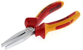 GEDORE Alicates de boca plana VDE para cortar/pelar cables/crimpar, Mecánica/Electrónica, Dentado, Recto, Endurecido, VDE 8120-160 H