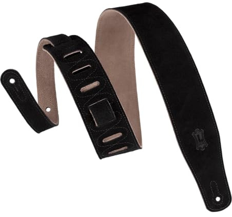 Levy's Leathers Simply Suede Series 2.5 Hand-Brushed Natural Dye Guitar Strap; Black (MS26-BLK)