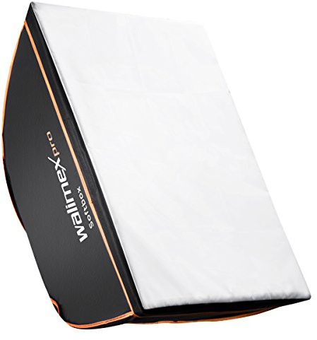 Walimex pro Softbox Orange Line 60 x 90 cm, Soft Box 360° drehbar, Lichtformer für Foto und Video, inkl. Diffusor ideal für Fotostudio