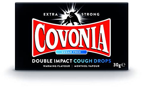 Covonia Double Impact Cough Drops Sugar Free , Powerful Menthol Vapours , Suitable for Vegetarians & Diabetics , Alcohol Free Cough Drops , 30g