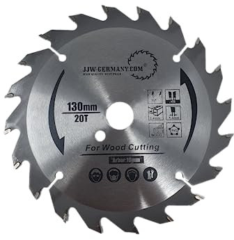jjw-germany HM Kreissägeblatt Sägeblatt 130 x 16 Z= 20 WZ für Bosch, Metabo oder Skil Handkreissägen