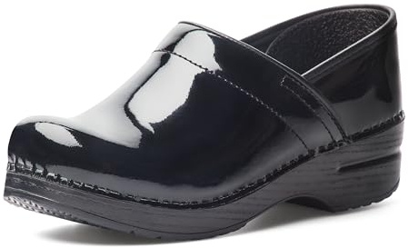 Dansko Zuecos Profesionales para Mujer, Laca Negra, 37/38 EU