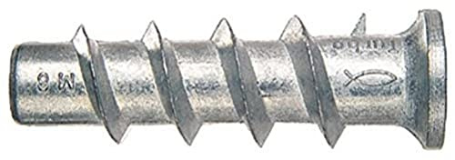 fischer FTP M 10 - Metalldübel zum Befestigen von Abstandsmontagen, Bildern, Gardinenschienen in Porenbeton und Vollgips-Platten uvm. - 25 Stück - Art.-Nr. 78417