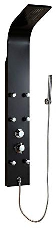 DP Bath A-92 duschpanel i aluminium med strålar – svart/silver