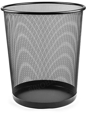 Sinoba, cestino per la carta, gettacarta, pattumiera, in rete metallica, altezza 34 cm, 18 L, nero/argento Nero
