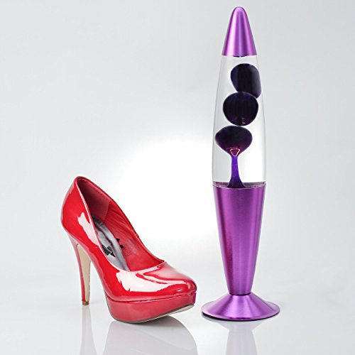 Elegante Lavalampe Lila klar dunkler Wachs G9 Ø9cm H:36cm Retro Leuchte Wohnzimmer Schlafzimmer