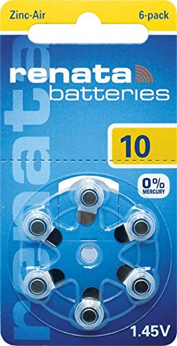 Renata Hörgerätebatterie ZA 10, 60 Batterien (10 Karten mit je 6 Batterien)