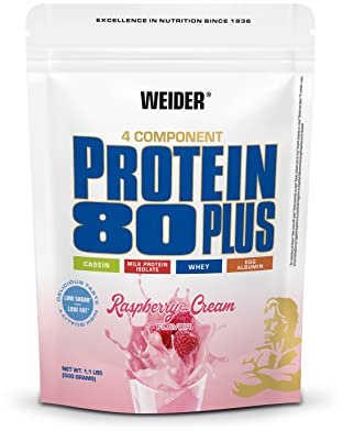 Weider Proteína 80 Plus, Sabor Frambuesa Crema - 500 g