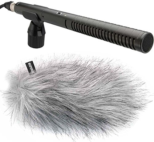 Rode NTG-2 Microphone directionnel NTG2 + protection contre le vent en fourrure Keepdrum WS-WH