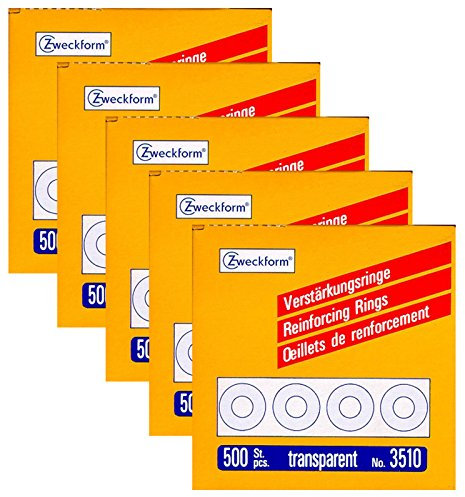 Verstärkungsringe Zweckform 3510, Ø 13mm, transparent, Packung = 500 Stück