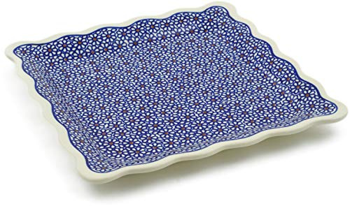 Bunzlauer - Piatto Piatto Piatto da Portata in Ceramica, Piattini Quadrati, 23,8 x 23,8 x 2,2 cm, Decorazione 120