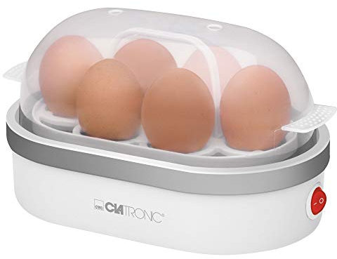 Clatronic EK 3497 Bollitore Uova, Bianco/Argento