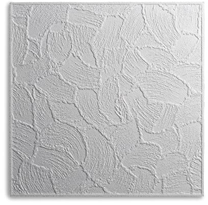 DECOSA Dalle de plafond VALENCIA - polystyrène - blanc - effet crépi - 50 x 50 cm - 5 sachets (=10 m2)