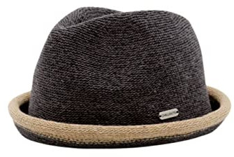 CHILLOUTS Boston Hat - Pork Pie Hut Herren/Damen, 100% Polyester, Sommer Trendhut, Breaking Bad/Rocky Stil, Crushable, grau braun, L-XL