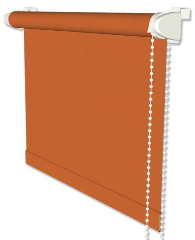 Interdeco Verdunkelungsrollos/Thermo-Rollo Orange (Terracotta) BxH 71 x 215 cm Klemmfix Seitenzugrollo (ohne Bohren) für Balkontüren mit Silberbeschichtung