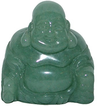 Aventurin Buddha aus echtem Edelstein Happy Buddha sitzend, lachender Buddha, Mönch Figur, Glücksbuddha ca. 5x2,5x4 cm.(2990)