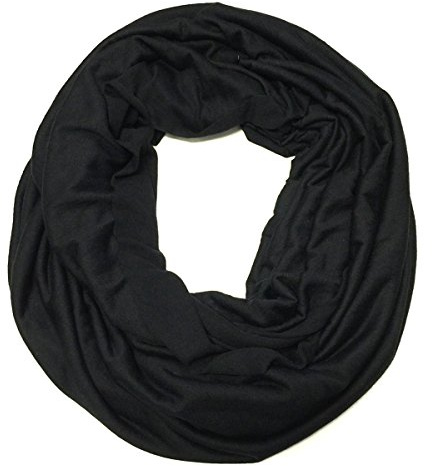Wrapables Soft Jersey Knit Infinity Scarf, Black