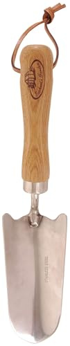 Esschert Design Blumenkelle, Gartenkelle mit Holzgriff, groß, ca. 7,5 cm x 5,8 cm x 32 cm