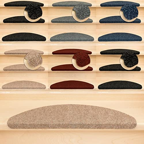 Kettelservice-Metzker Stufenmatten Ramon MW Halbrund | in verschiedenen Set Varianten | 65x21x3,5cm | Beige-Hellbraun 15 Stück