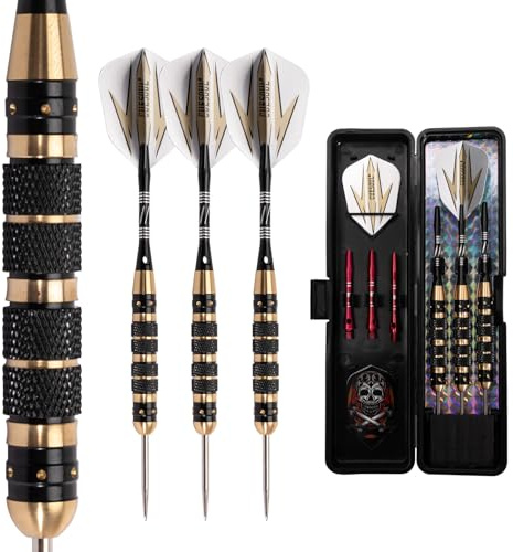 CUESOUL 26 Grams Steel Tip Darts - Black Coating Brass Barrels