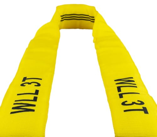 Rundschlinge 2 Meter bis 3000 kg, Bandschlinge DIN EN 1492-1 Zertifiziert, Hebeband 2m / 3t, Hebegurt | Hebeschlinge | Kranschlinge | Tragegurt