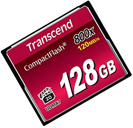 Transcend 128GB CompactFlash CF Memory Card, Up to 120MB/s, MLC, VPG-20 | Ultra DMA transfer mode 7 (UDMA 7), ECC Support for digital SLR