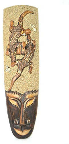 Máscara África 50 cm Décor 2 Geckos, arena y conchas cauris