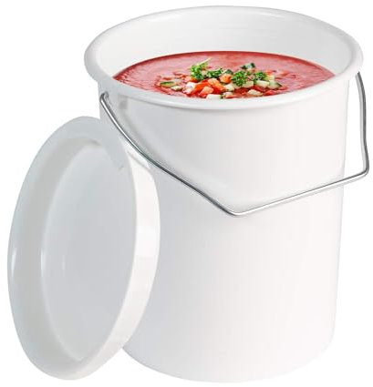 Westmark Seau à Lait/de Stockage/d'Alimentation avec Anse et Couvercle, capacité : 3 L, plastique, Blanc, 237922E1