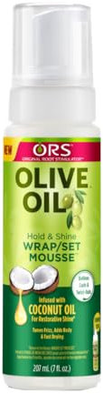 ORS Olive Oil Wrap/Set Mousse - 207ml, Perfect For Styling & Conditioning, Infused With Nourishing Coconut Oil - For Nourishment.
