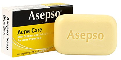 Asepso SULPHUR Plus Salicyclic Acid for Acne Prone Skin (Bar Soap), 2.8 Oz