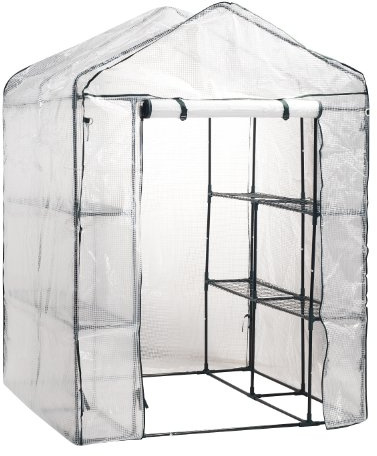 Gartenfreude 4700-1001 Foil Greenhouse 140 x 200 x 140 cm UV-Resistant with 8 Shelves