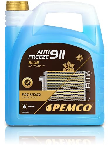 Pemco 911 - Antigelo per radiatore blu G11, 5 litri, protezione antigelo fino a -40° C, VAG TL774C