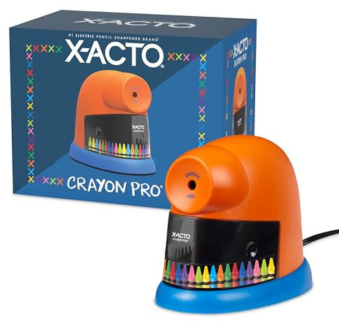 X-ACTO Crayon Pro Electric Sharpener, SafeStart Automatic Motor, 1 Count - Great for Home or School Classroom Use
