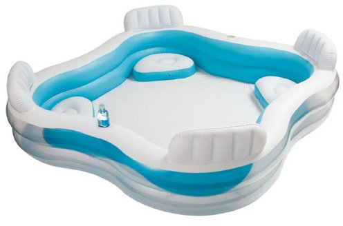 INTEX Luxus Familienpool - Pool Lounge - 229 x 229 x 66 cm - Swimmingpool für Garten