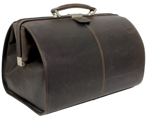 Ledershop24 Greenland Nature Arztkoffer Doktorkoffer Arzttasche braun aus Büffelleder