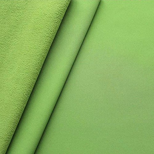 STOFFKONTOR Softshell Fleece Stoff Meterware, Wasserabweisender Softshell-Stoff mit Fleece zum Nähen - Lind-Grün