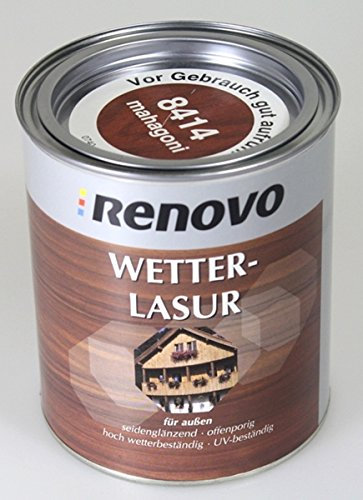Renovo, Wetterlasur, 750 ml Mahagoni, seidenglänzend für außen