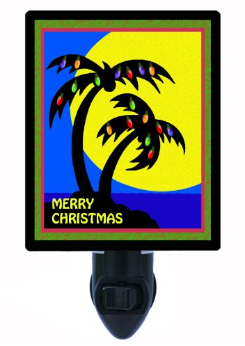Christmas Night Light, Merry Tropical Christmas, Palm Tree