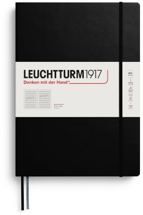 LEUCHTTURM1917 340833 Notenbuch A4 Master Lineatur: Notensystem, schwarz