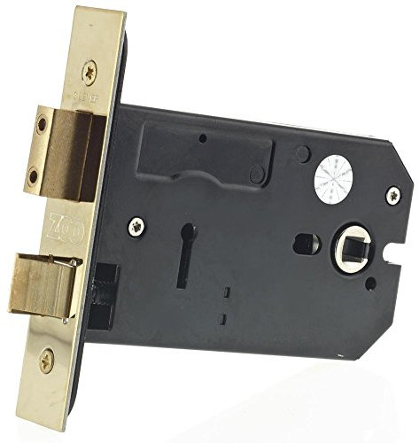 ZUKH3152PVD Horizontal 3 Lever 152mm Mortice Lock Brass Faced