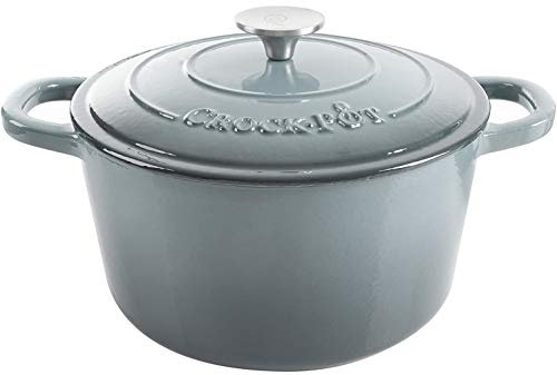 Crock Pot Artisan Schmortopf, emailliertes Gusseisen, rund, 5 Quart, Schiefergrau
