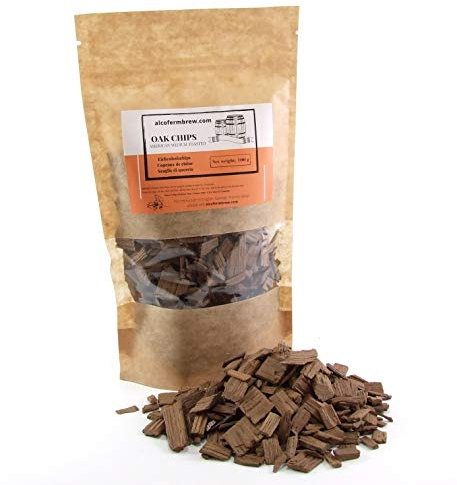 American Oak Chips Medium Toasted 100g – Enhance Wine & Beer with Coconut, Vanilla & Caramel Notes – Smooth Finish & Balanced Sweetness – Natural Oak Flakes for Barrel Ageing Flavour