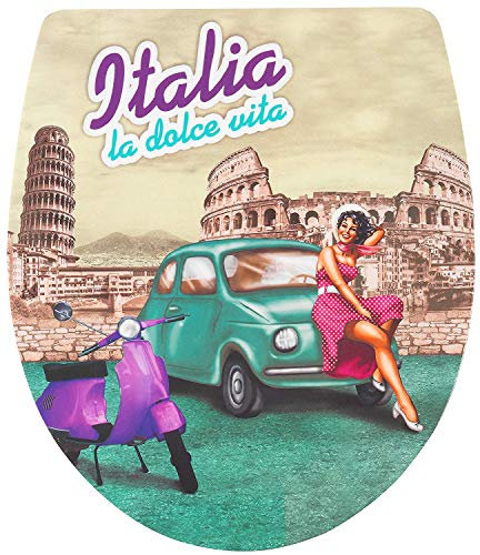 ADOB, Design WC Sitz Klobrille Italia la dolce Vita, Absenkautomatik, abnehmbar zur Reinigung, 60838