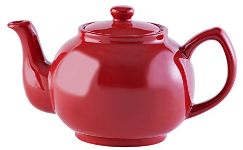 Price & Kensington Englische Teekanne für 6 Tassen, aus hochwertigem Steingut, Teekännchen mit Glanzglasur, rot, mikrowellen- und spülmaschinenfest, Vintage Teebereiter